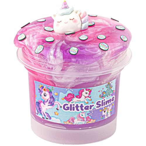 Okaybee Pink Purple Glitter Water Slime NonSticky Premade Jelly Party Favors for Kids Sensory Toys for Birthday Easter Hallowmas Christmas Girls Boys Gifts - Image 1