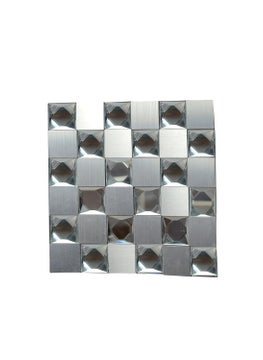 HIKI ZIKI HIKI ZIKI 3D Chex Tiles Mirror Glass Mosaic Tiles Sticker Stickers for Bathroom Kitchen Self Adhesive Tile Stickers Peel Stick Back Splash Tiles Wall Panel Glass_12 12 INCH  - Image 1