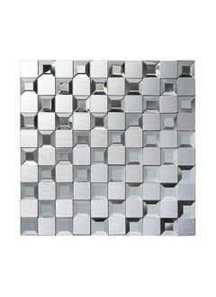 HIKI ZIKI HIKI ZIKI 3D Chex Tiles Mirror Glass Mosaic Tiles Sticker Stickers for Bathroom Kitchen Self Adhesive Tile Stickers Peel Stick Back Splash Tiles Wall Panel Glass_12 12 INCH  - Image 2