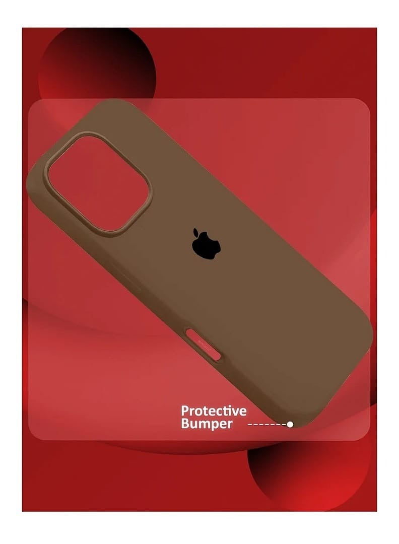 Silicone Case Cover Full Covered Anti Scratch Shockproof  For Apple iPhone 15 Pro Max (Desert) - Image 4