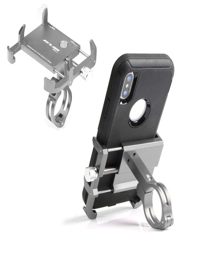 GUB Thick Case Design Bike & Motorcycle Phone Mount Handlebar Holder Adjustable Compatible with iPhone XR Xs 7s 8 Plus,Compatible with SamsungS7/S6/Note5/4,Any Cell Phones with Thick Phone (Silver) - Image 1