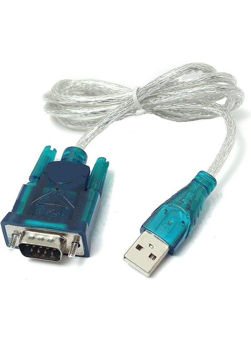 كابل USB إلى RS-232 | محول USB إلى RS232 | محول كابل RS232 تسلسلي 9 دبابيس (أزرق) | USB من النوع A إلى DB9 | متوافق مع Windows - Image 1