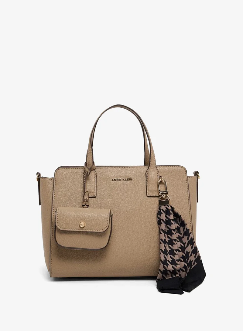 ANNE KLEIN Anne Klein Textured Scarf Detail Satchel Bag