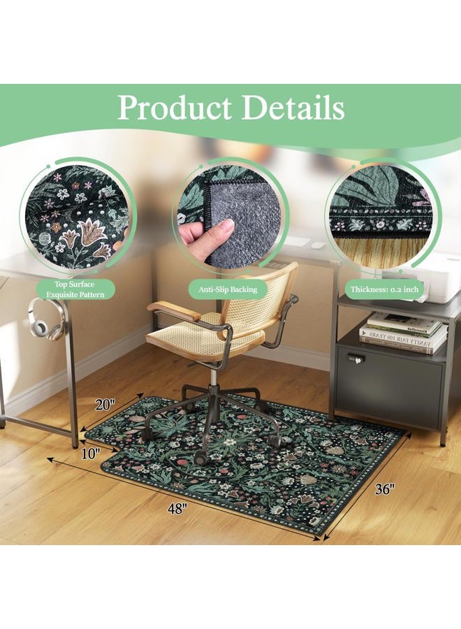 Lreedy Office Chair Mat for Hardwood Floor & Tile Floor,36"X 48" Heavy Duty Desk Chair Mat for Hard Floors, Under Desk Rug for Rolling Computer Chair,Anti Slip,Low Pile Carpet Protector-Convex Green Grass - Image 2