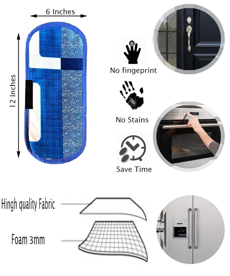 KANUSHI Industries® 1Pc Fridge Cover for Top with 6 Utility Pockets + 1 Handles Covers + 3 Fridge Mats (FRI-PEOCOCK-Blue+M-27+1-Handle-Blue-Box) - Image 5