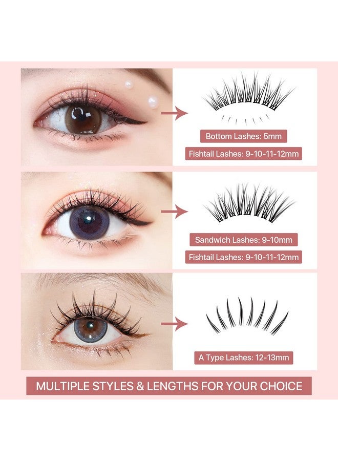 MLEN DIARY Individual Lashes 296 Clusters Lashes 4 Types Manga Lashes Individual Natural Look 913Mm Eyelash Extension Kit For Make Up Diy - Image 5