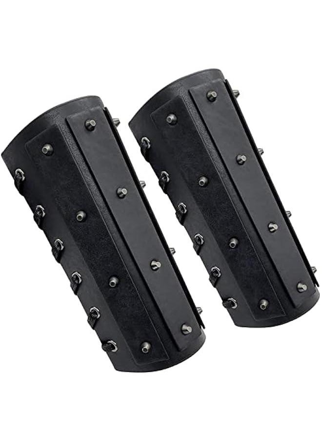 Generic Medieval Brigandine Arm Guards, Mercenary Faux Leather Gauntlet, Vintage Renaissance Knight Arm Bracers  - Image 2