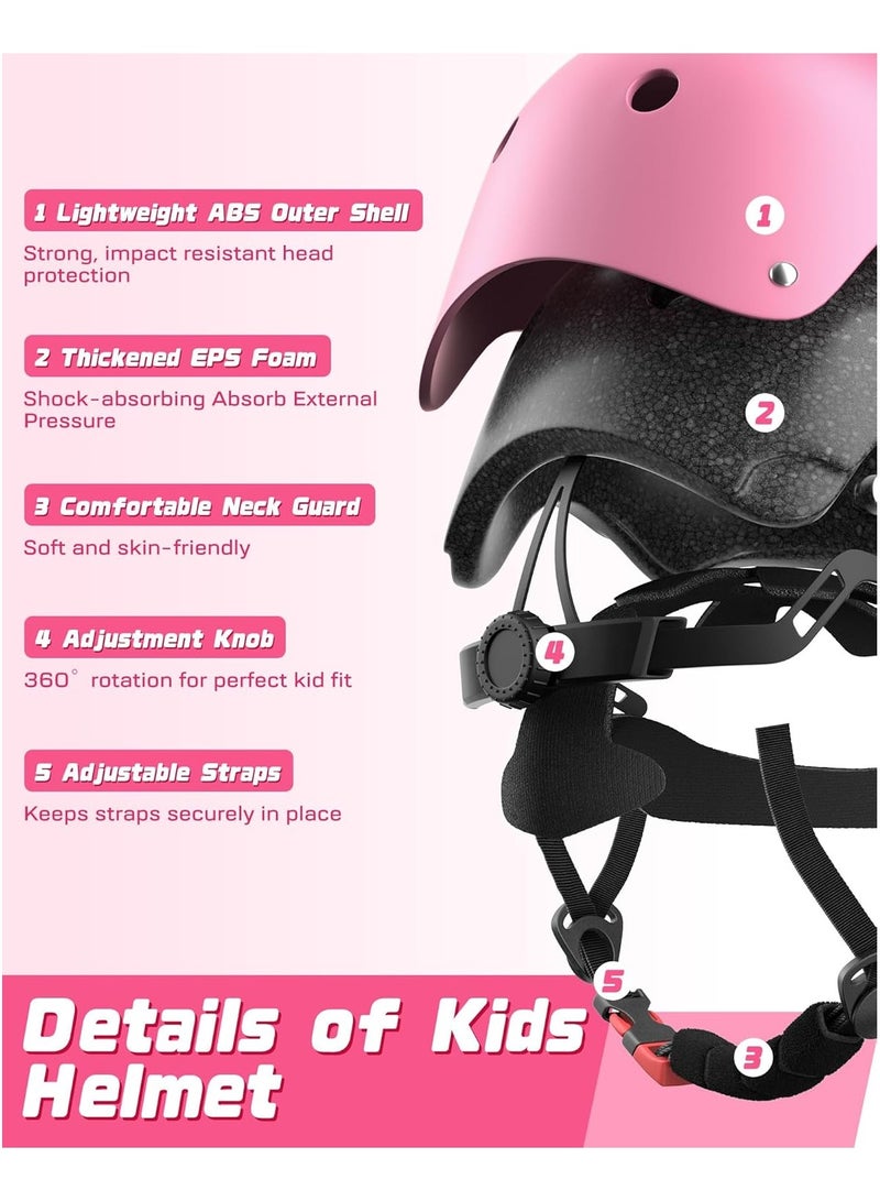 Bukela Kids Bike Helmet Set, Adjustable Helmet for Ages 3-14 Year Boys Girls, Toddler Helmet Pad Set with Knee and Elbow Pads for Bike, Roller, Skating, Scooter, Longboard and More Sports, 3 Color - Image 2