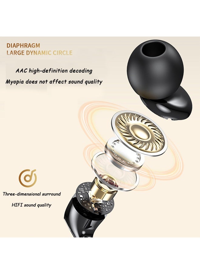 Quantum Bluetooth Earphones, Wireless Sound Card Live Broadcasting and Audio Editing Earphones, Waterproof Wireless Neckband Bluetooth Headphones with Display (Black) - Image 3