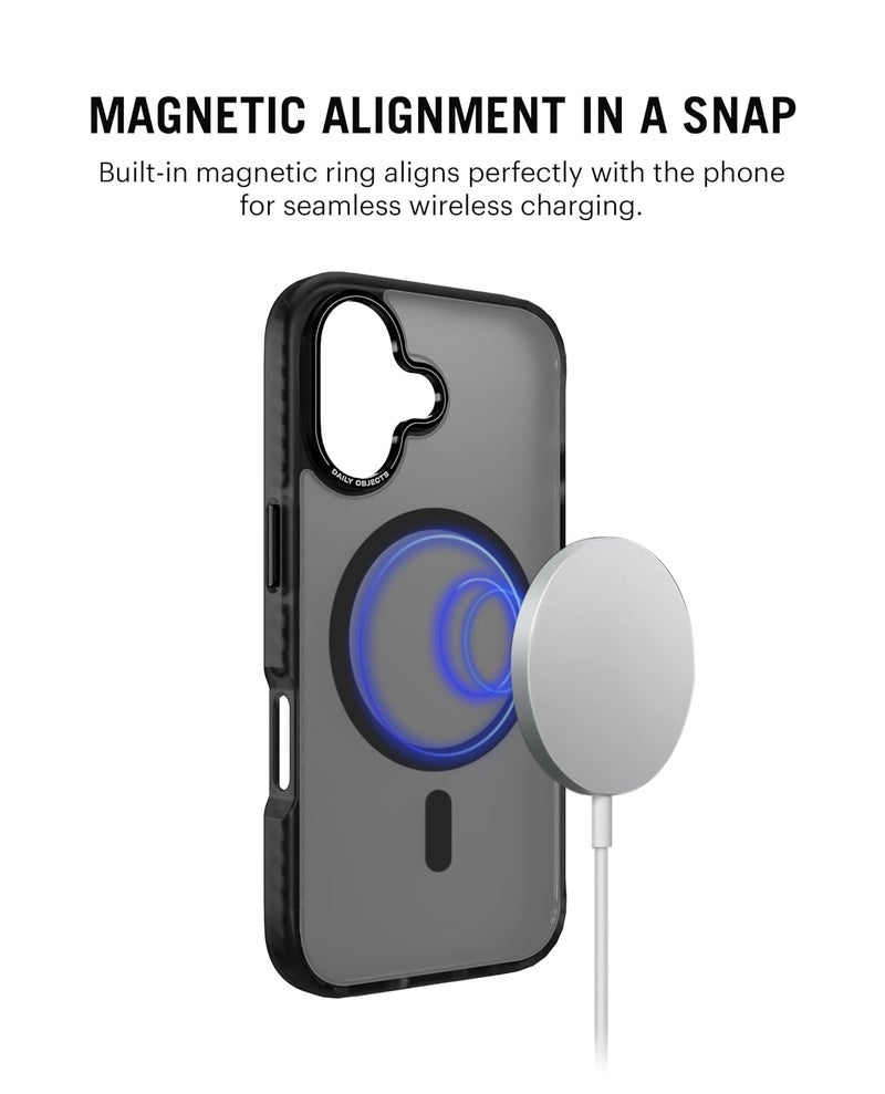 Daily Objects غطاء خلفي واقي مغناطيسي من بولي كربونات نيمبوس متوافق مع آيفون 16|حماية الكاميرا والجسم|مضاد للصدمات ومقاوم للخدوش|قصات دقيقة وتصميم عصري|شحن لاسلكي أبيض - Image 2