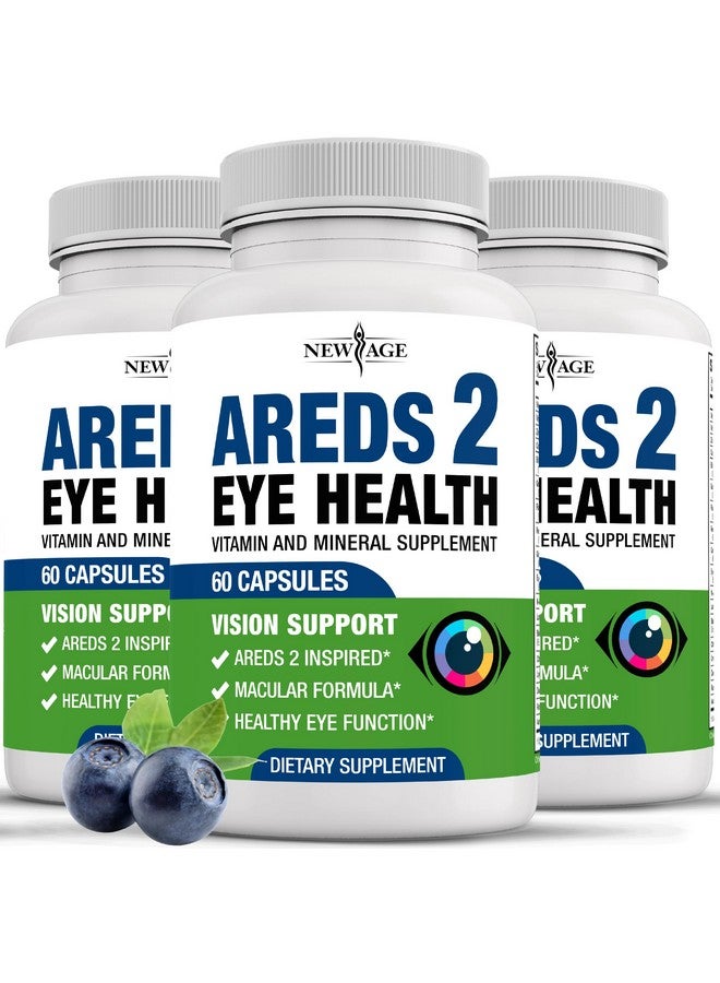 NEW AGE AREDS 2 Eye Vitamins - Lutein, Zeaxanthin, Bilberry, Astaxanthin Mineral Vision Supplement - Supports Eye Strain, Dry Eyes, Pressure, and Vision Health - 180 Count - Image 1
