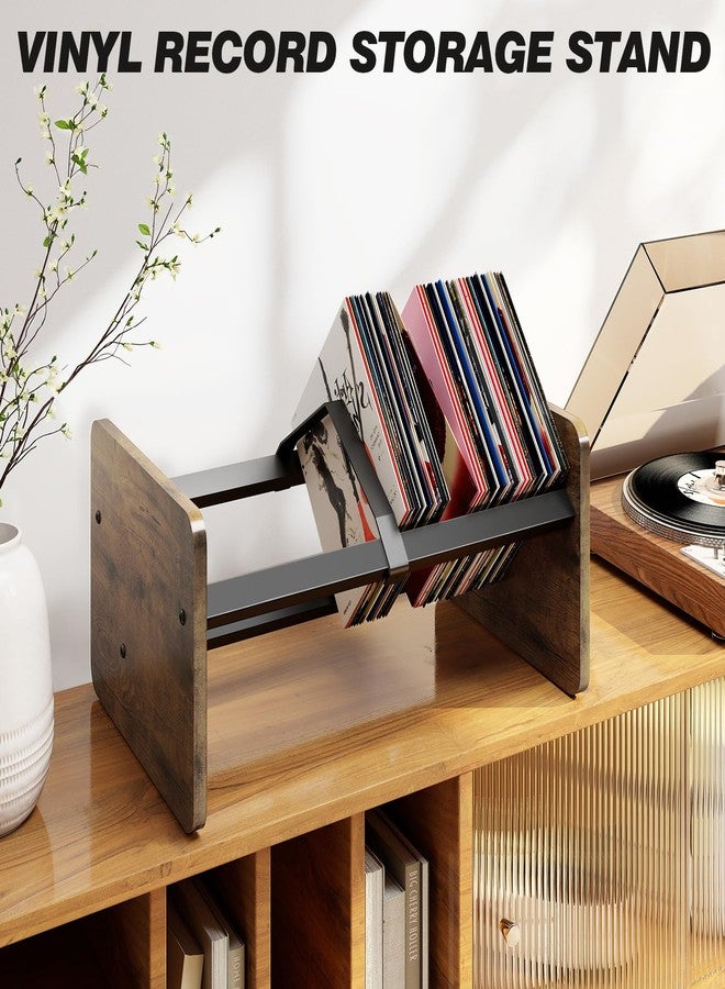 5Rcom Record Player Stand with Vinyl Storage Shelf, Wooden Record Display,Vinyl Record Storage Holder Rack for Living Room, Bedroom - Image 3