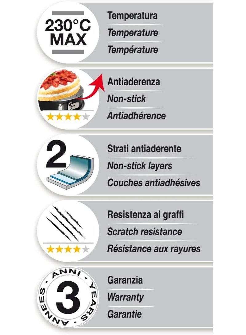 Guardini, Linea Silver Elegance 32 cm Frozen Pizza Baking pan, Stainless Steel with Non-Stick Coating, Made in Italy, Silver/Black - Image 2