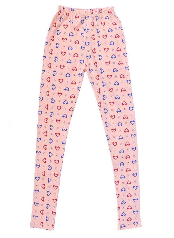 Indistar Girls Cotton Printed Leggings (Pack of 3) (714525657_Pink_5-6 Years) - Image 2