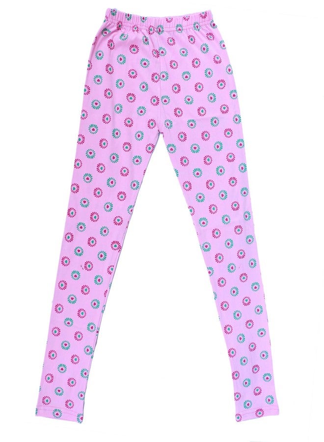 Indistar Girls Cotton Printed Leggings (Pack of 3) (714525657_Pink_5-6 Years) - Image 3