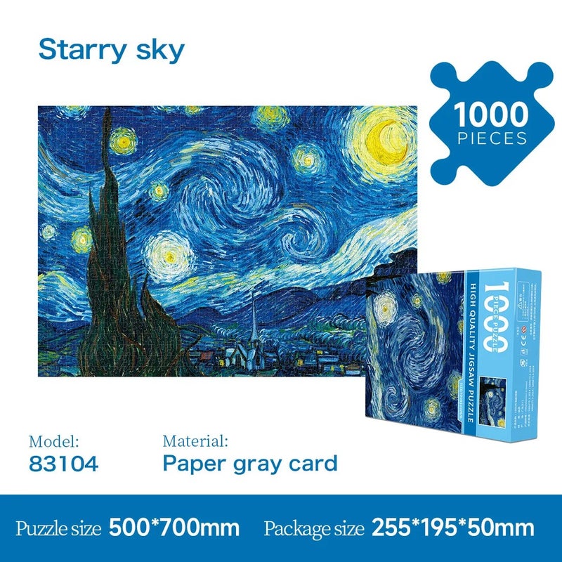 Bluejw Large  1000-Piece Adult Jigsaw Puzzle Educational Toy Made of Paper Rompecabezas Games for Adults - Image 1