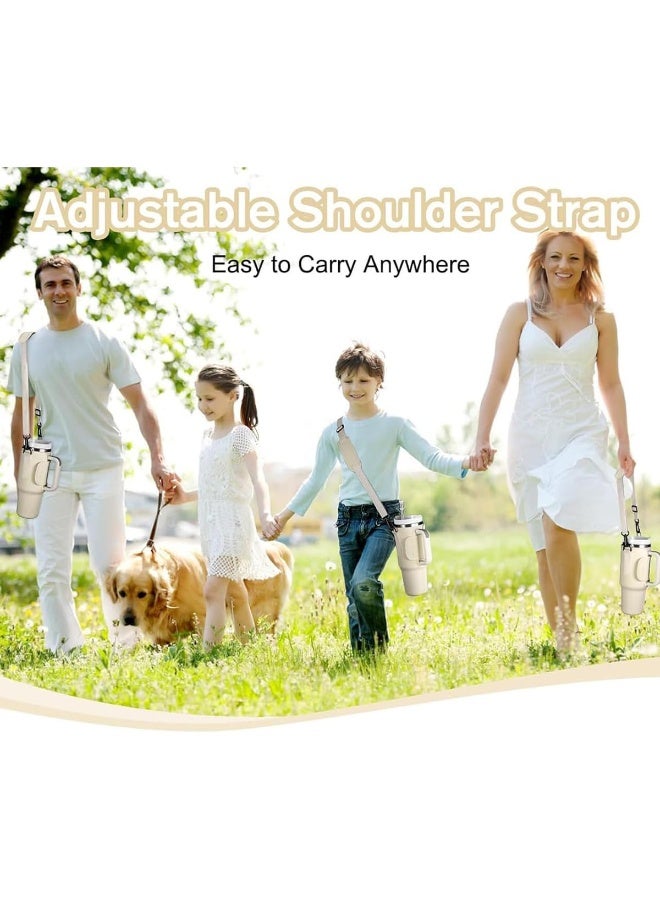 كيلا حقيبة حمل زجاجات المياه Joyzzz، حقيبة حمل أكواب على الكتف لكوب Stanley سعة 40 أونصة مع مقبض، حقيبة زجاجات مع حزام كتف قابل للتعديل، مناسبة للمشي لمسافات طويلة والسفر والتخييم (أسود) - Image 4