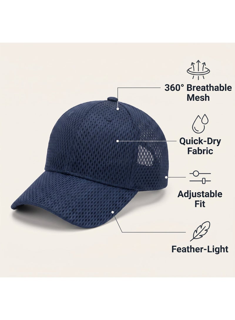 IceZone Navy Breathable Sporty Baseball Cap for Men - Image 3