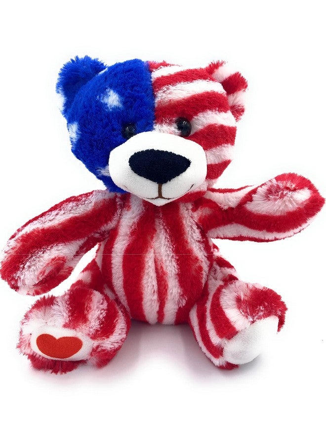 Aeisage USA Bear American National Flag Stuffed Toy Plush Animal 8 Inch Souvenir Gifts for Kids - Image 1