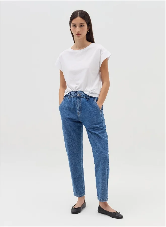 او في اس Paper bag jeans with pockets