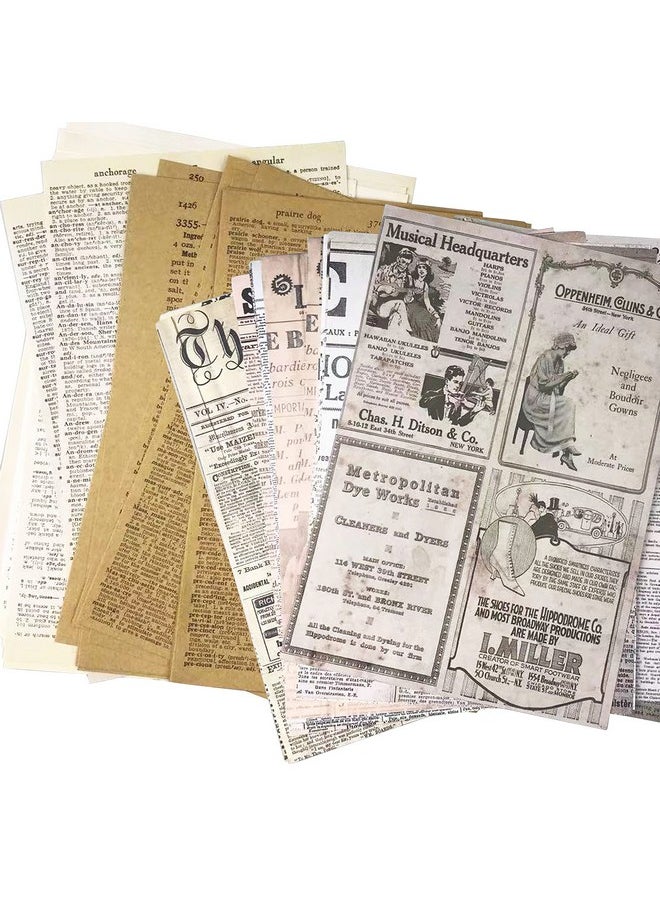 MUMULULU - 144 Pcs Junk Journal Pages Vintage Kraft Magazine Writing Paper Magazine Trash Newspaper Magazine Vintage Paper Scrapbooks And Papercuts Decorate Diy Craft Background Paper - Image 1