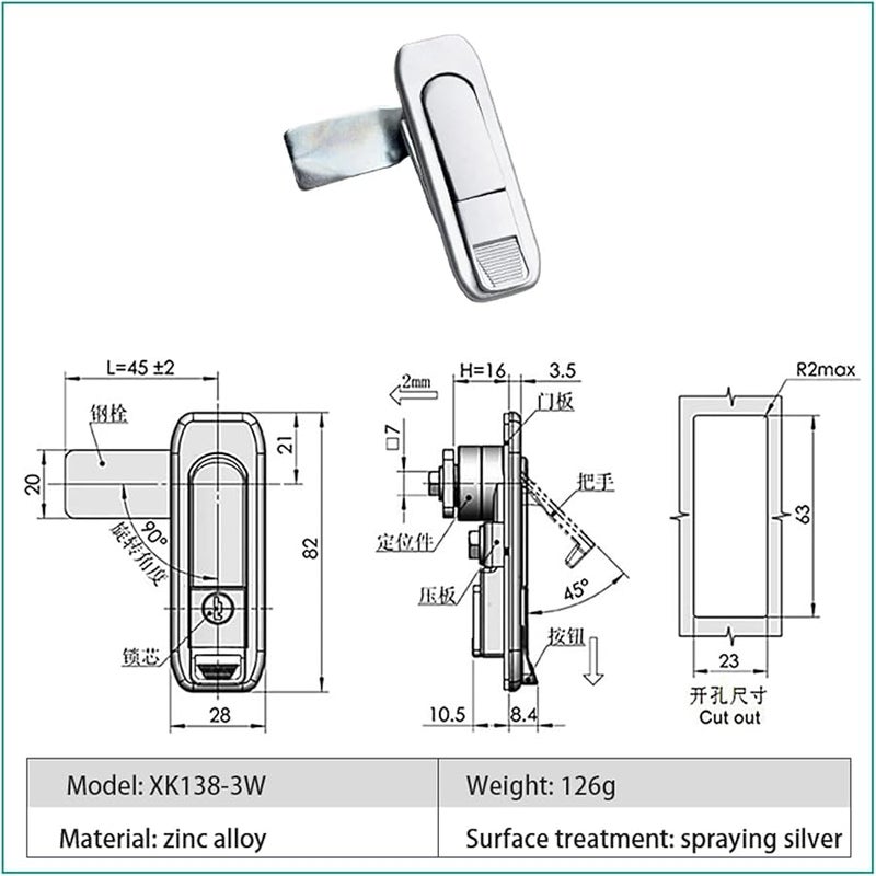 Silver Zinc Alloy Plane Lock Steel Equipment Cabinet Industrial Distribution Box - Image 3