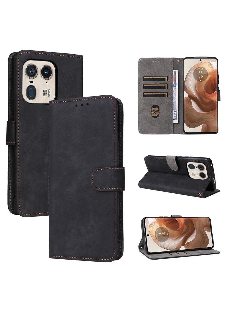 Phone Case for Motorola Edge 50 Ultra with RFID Security Protection Flip PU Leather Wallet Case with Card Holder Shockproof Protective Cover