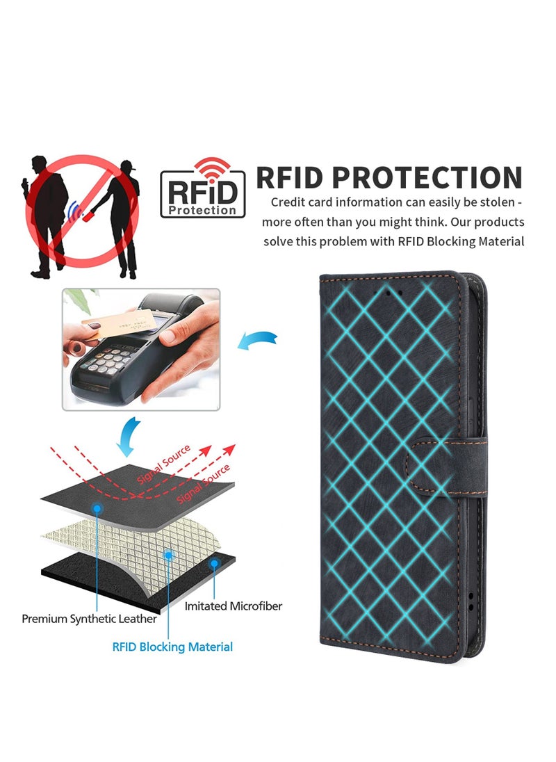 Phone Case for Motorola Edge 50 Ultra with RFID Security Protection Flip PU Leather Wallet Case with Card Holder Shockproof Protective Cover