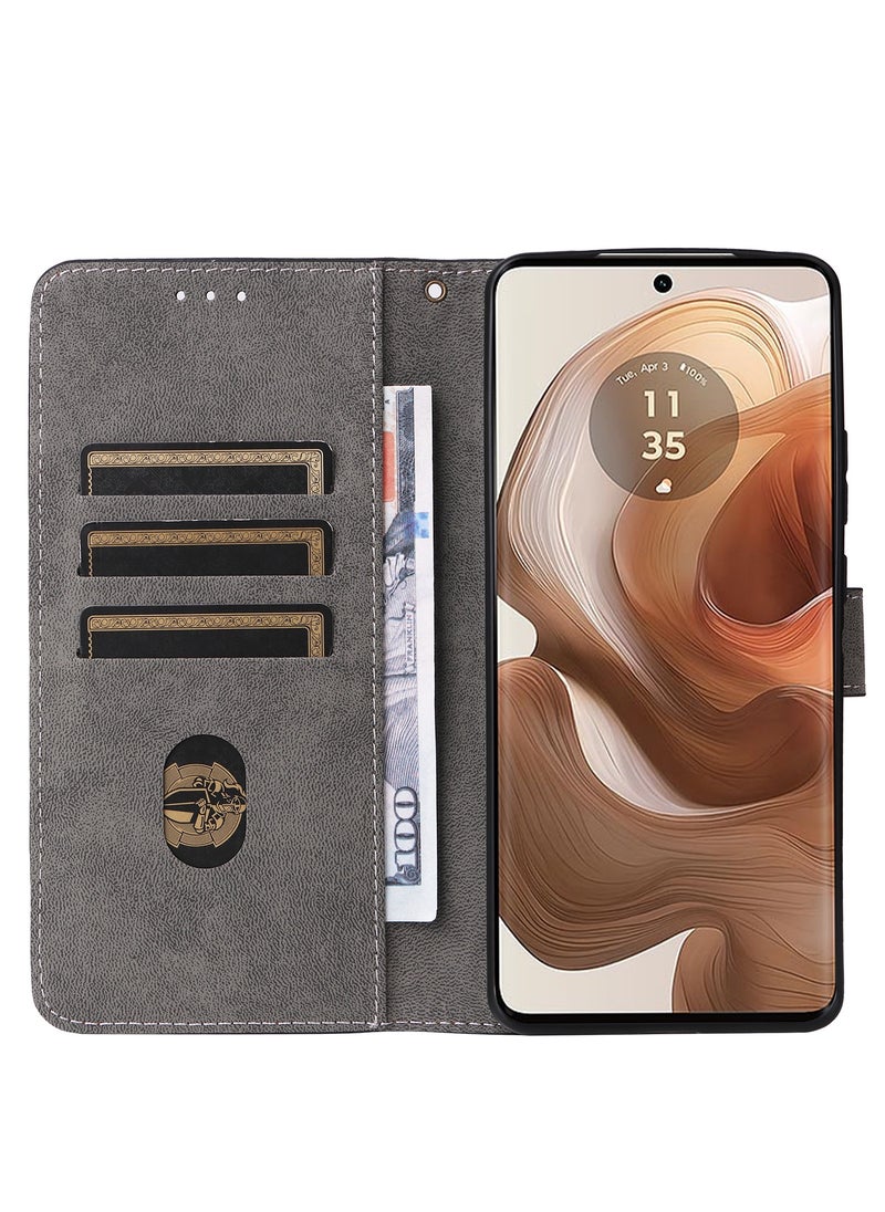 Phone Case for Motorola Edge 50 Ultra with RFID Security Protection Flip PU Leather Wallet Case with Card Holder Shockproof Protective Cover