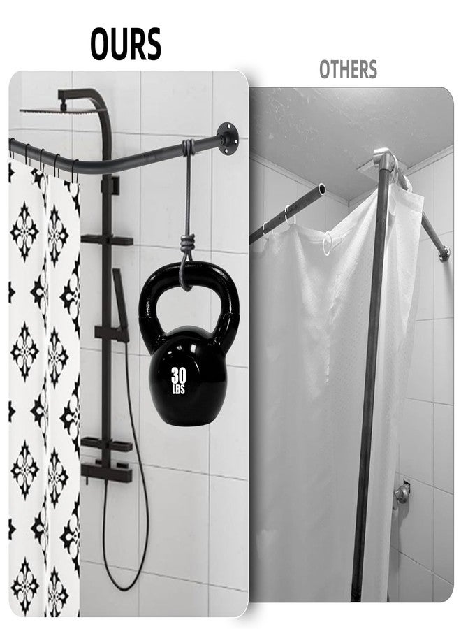 TwinkleTool L Shaped Shower Curtain Rod, (44.1"-54.3"x44.1"-54.3") Adjustable Curved Shower Rod, 90 Degree Corner Shower Rods for Bathroom Bathtub Clothing Store Locker, locker rooms, fitting rooms, Black - Image 2