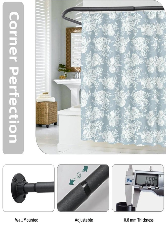 TwinkleTool L Shaped Shower Curtain Rod, (44.1"-54.3"x44.1"-54.3") Adjustable Curved Shower Rod, 90 Degree Corner Shower Rods for Bathroom Bathtub Clothing Store Locker, locker rooms, fitting rooms, Black - Image 3
