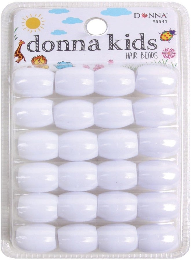 DONNA Jumbo Plastic Hair Beads, DIY Hair Braiding Plastic Beads for Braid Hair 1pc Quick Beaders for Kids Hair Braids Small Pack Size, 1PC WHITE COLOR