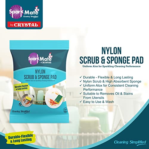 Sparkmate by Crystal Nylon Sponge & Scrub Pad, 2 in 1 - Image 4