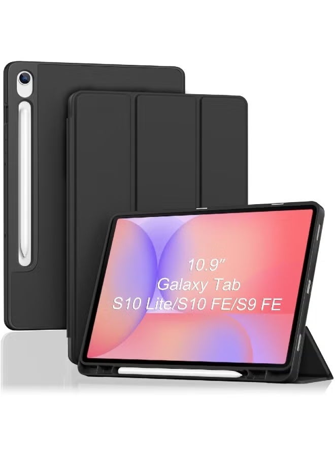 ZOOMEE Smart Case for Galaxy Tab S10 Lite/S10 FE/S9 FE 10.9-Inch with S Pen Holder, Trifold Stand Folio Cover with Soft TPU Back for 10.9" Galaxy Tab S10 Lite/S10 FE/S9 FE -Black - Image 1