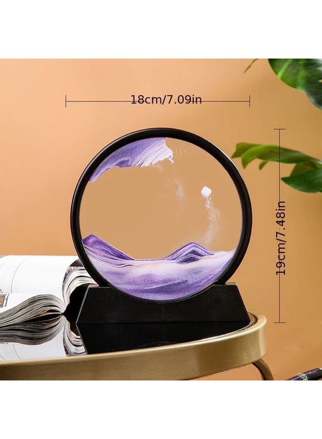 7 Inch Black Frame Green 3D Dynamic Moving Sand Art Picture Desktop Decor - Image 2