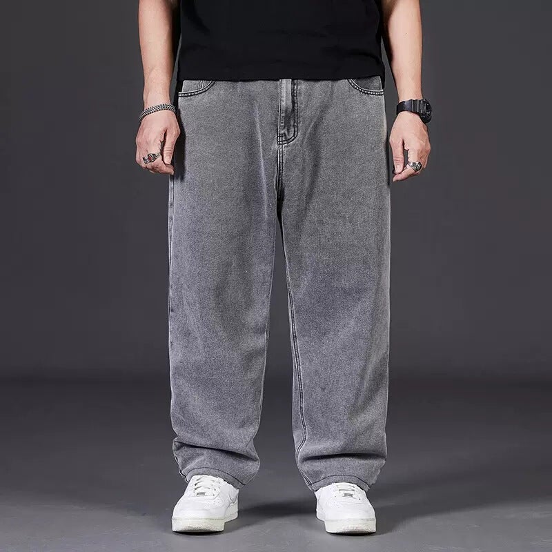 Unisex Classic Denim Jeans Loose Fit Daily Outdoor Wear - Image 1