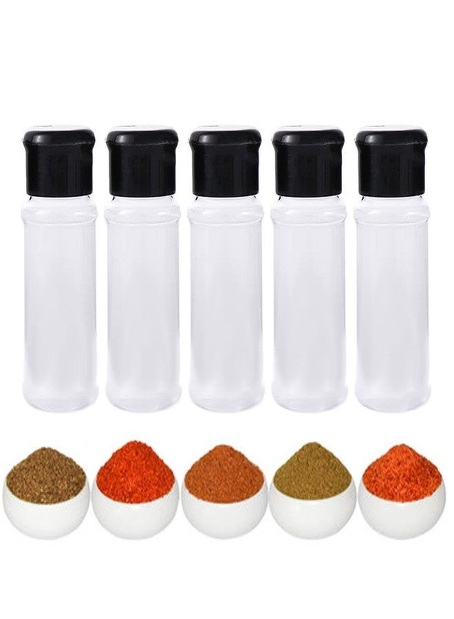 Kopida 5 Pcs Plastic Spice Jars/Bottles, 3.5 Oz Spice Containers BPA free with Black Cap, Perfect for Storing Spice, Herbs and Powders, 4.09 * 1.57 inch - Image 3