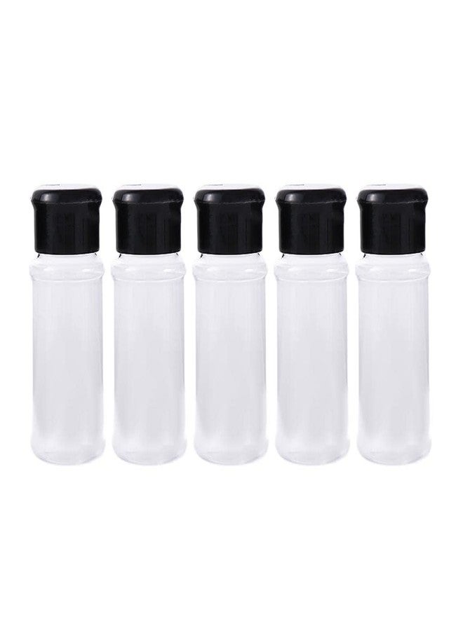 Kopida 5 Pcs Plastic Spice Jars/Bottles, 3.5 Oz Spice Containers BPA free with Black Cap, Perfect for Storing Spice, Herbs and Powders, 4.09 * 1.57 inch - Image 1