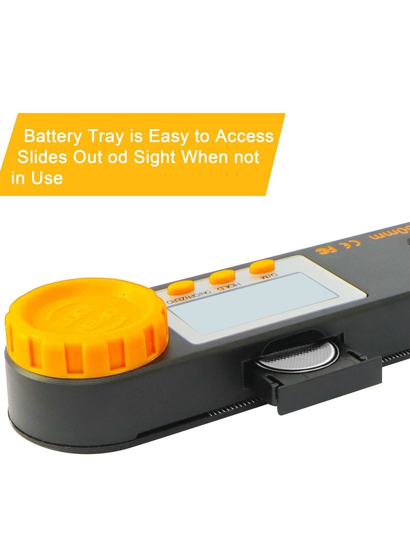 Digital Angle Finder Tool 7inch 0-360 degree LED Digital Protractor with Horizontal Vertical Bubble Levels and Ruler Meter Accurate Tools for Carpenters,Woodworkers,Fabricators - Image 5