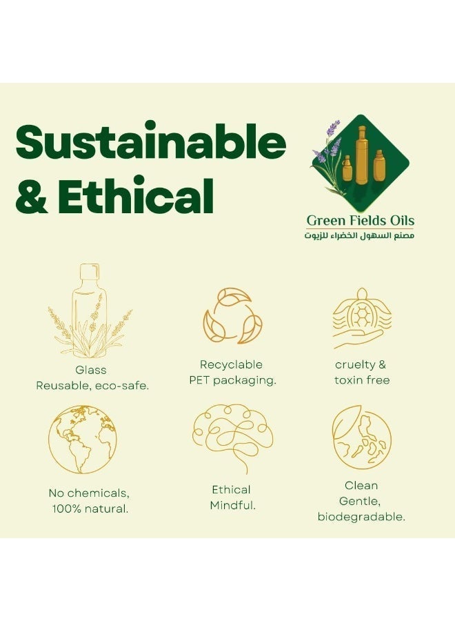 جرين فيلدز زيت إكليل الجبل الطبيعي والعضوي 100%، 40 مل - زيت تدليك مغذي للشعر وفروة الرأس، جاهز للاستخدام - مخفف مسبقًا بزيت السمسم - للاستخدام الخارجي - Image 4