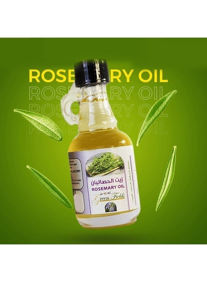 جرين فيلدز زيت إكليل الجبل الطبيعي والعضوي 100%، 40 مل - زيت تدليك مغذي للشعر وفروة الرأس، جاهز للاستخدام - مخفف مسبقًا بزيت السمسم - للاستخدام الخارجي - Image 5