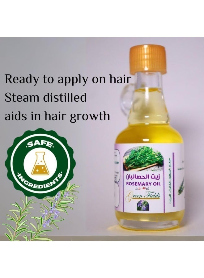 جرين فيلدز زيت إكليل الجبل الطبيعي والعضوي 100%، 40 مل - زيت تدليك مغذي للشعر وفروة الرأس، جاهز للاستخدام - مخفف مسبقًا بزيت السمسم - للاستخدام الخارجي - Image 3