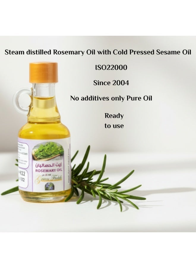 Green Fields Ready to Use Rosemary Oil – Pure Steam Distilled Rosemary Oil Blended with Cold Pressed Sesame Oil | No Additives | Natural Hair & Scalp Oil | 40ml - Image 2