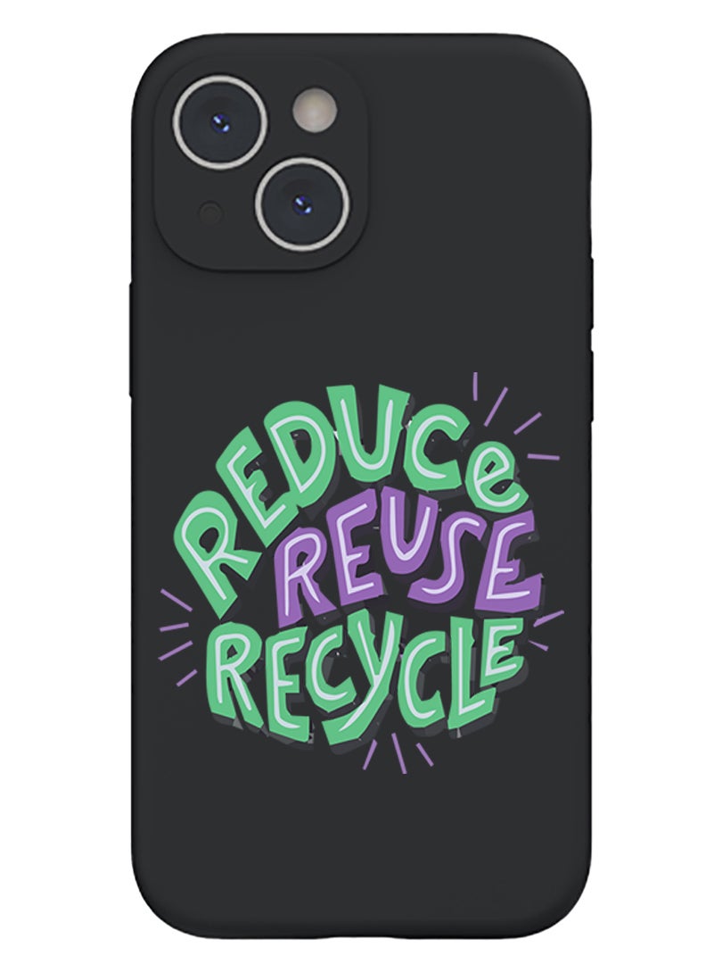 Theodor Protective Slim Fit Case Liquid Silicone Cover with Full Body Protection Anti-Scratch Shockproof Case For iPhone 15 Black  - Signs - Image 1