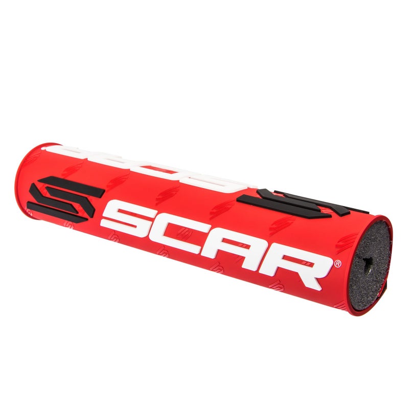 SCAR Round handlebar bar pad for crossbar Motocross ATV Motorcycle Dirtbike Enduro Supermoto - Red