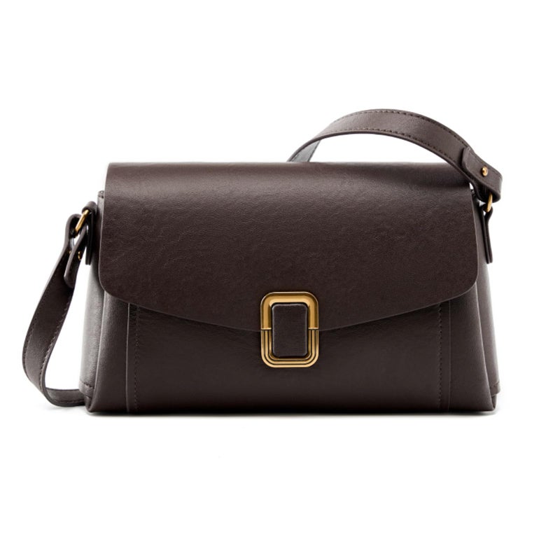 MoreFarther Genuine Leather Crossbody Bag for Women, Removable Satchel Adjustable Shoulder Bag (Chocolate) - Image 1
