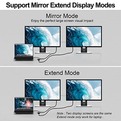 INTPW USB C to VGA Adapter, USB-C to HDMI 4K Multiport Adapter for MacBook Pro/MacBook Air/ipad Pro/Dell XPS/Nintendo Switch with Thunderbolt 3 Port - Image 4