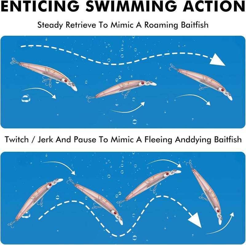 TRUSCEND Easy Catch Swimmax, Magic Noisy Turbulent Wiggling and Vibrating Actions for More Bites, Segmented Swimbait Jointed by Dyneema Strongest Fiber, Lifelike Fishing Lures for Relax Family Fishing - Image 5