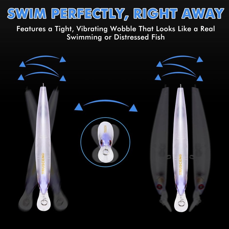 TRUSCEND Easy Catch Swimmax, Magic Noisy Turbulent Wiggling and Vibrating Actions for More Bites, Segmented Swimbait Jointed by Dyneema Strongest Fiber, Lifelike Fishing Lures for Relax Family Fishing - Image 2
