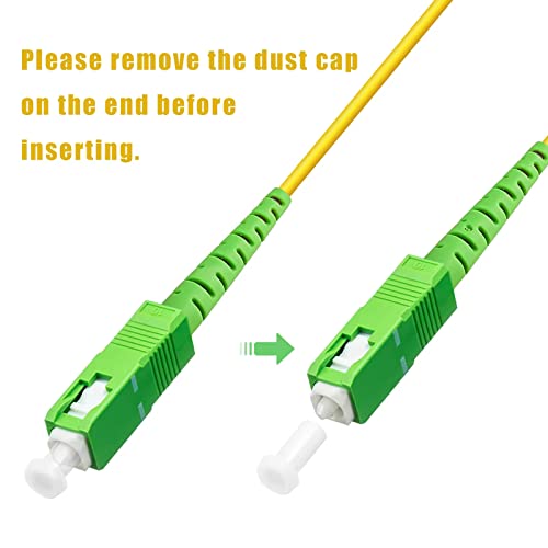 Bangun 100ft (30m) SC/APC to SC/APC Fiber Optic Internet Cable, Single Mode Fiber Patch Cable, Fiber Optic Jumper Cable, Optical Patch Cord for Internet - SIMPLEX - 9/125um - OS1/OS2 Compatible, LSZH Yellow - Image 5